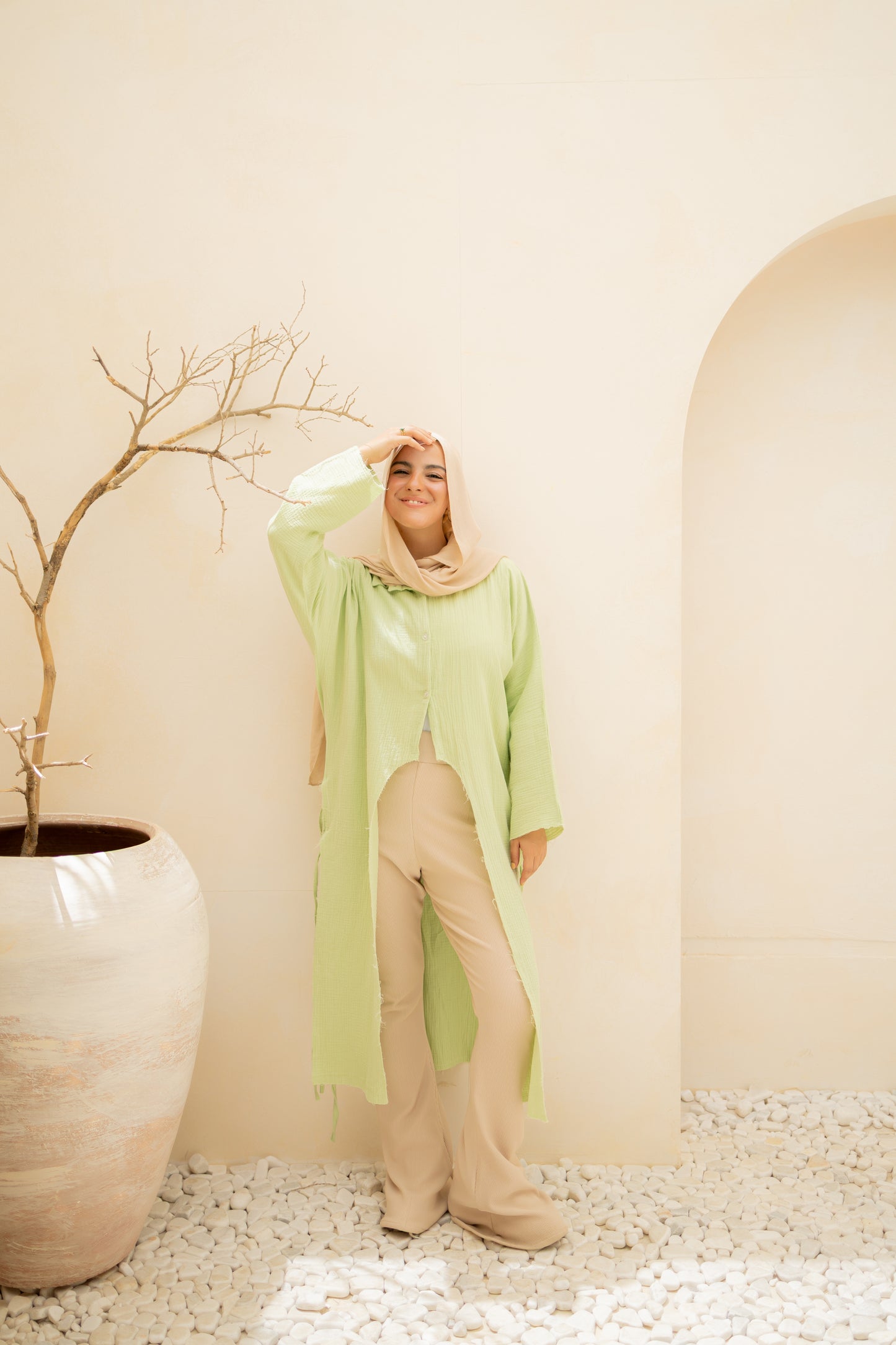 “Tie Me top” in green
