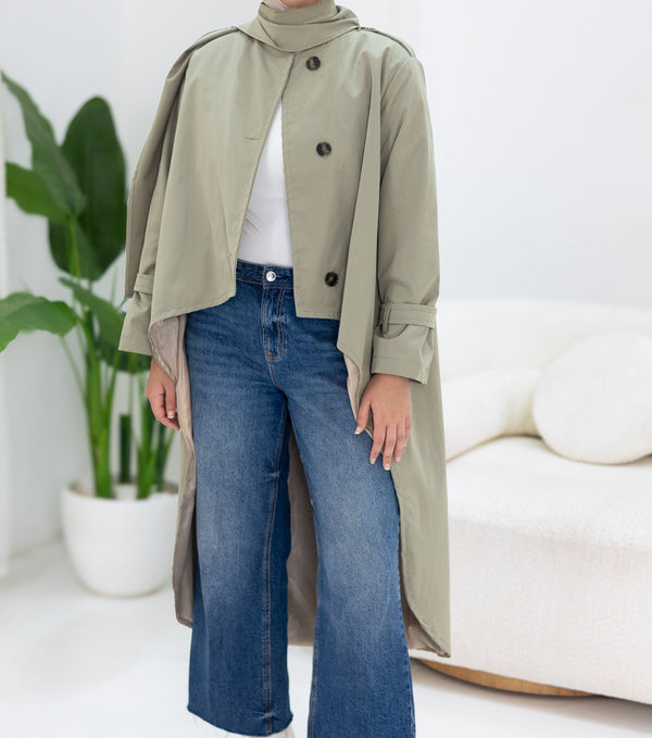 High-low”trench coat”