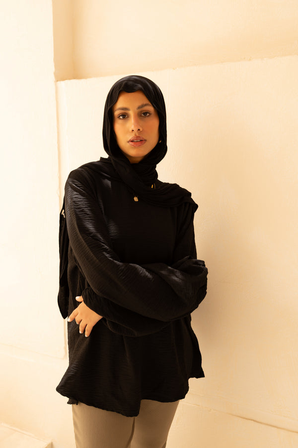 “Long sleeve basic” in black