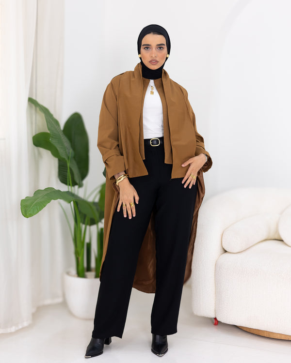 High-low “trench coat”