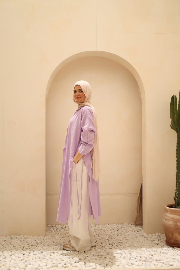“Tie Me top” in Lilac