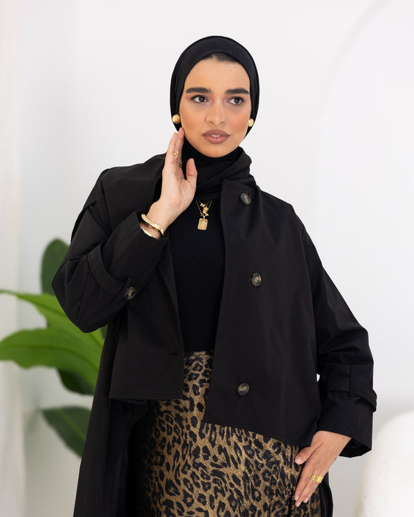 High-low “trench coat”