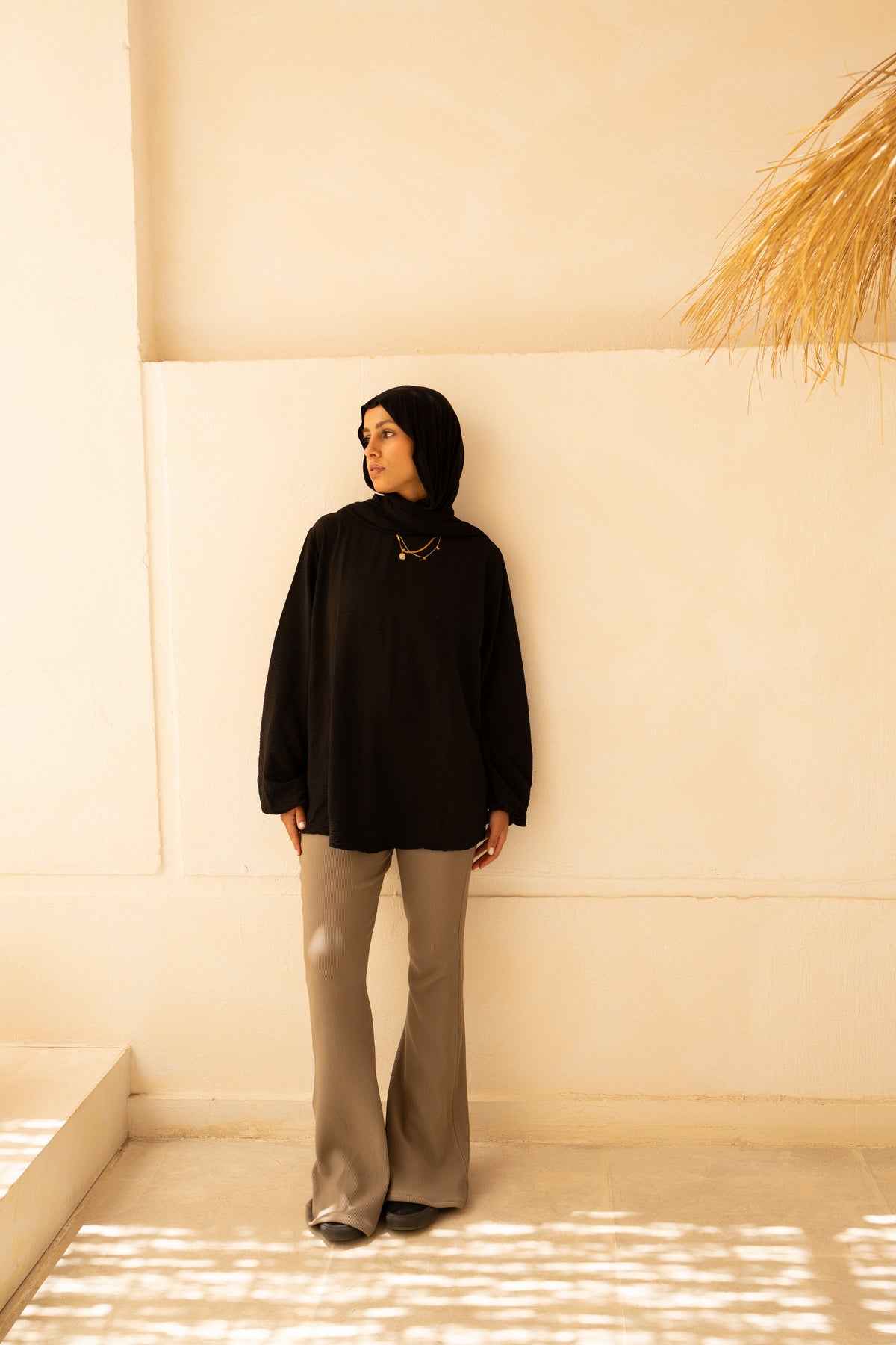 “Long sleeve basic” in black