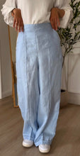 Linen pants “in baby blue”